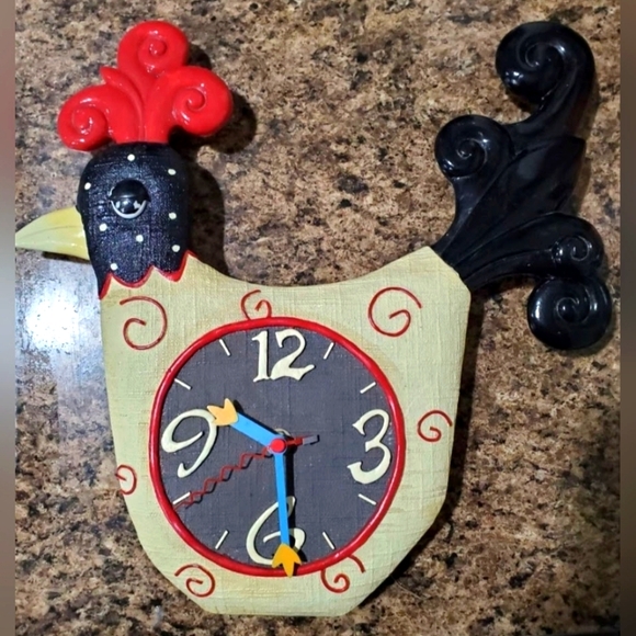 Other - Vintage Rooster Wall Clock Decor for Wall Display Non working